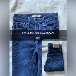 Levi size 25 straight leg skinny jeans